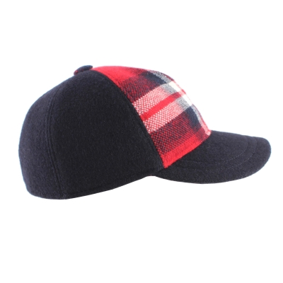 Зимна бейзболна шапка HatYou CP3861, Тъмносин/Червено каре