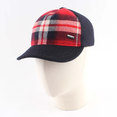 Зимна бейзболна шапка HatYou CP3861, Тъмносин/Червено каре