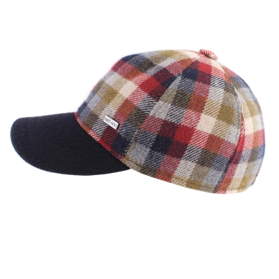 Зимна бейзболна шапка HatYou CP3858, Тъмносин/ Многоцветно каре