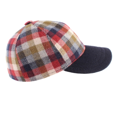 Зимна бейзболна шапка HatYou CP3858, Тъмносин/ Многоцветно каре