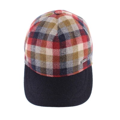 Зимна бейзболна шапка HatYou CP3858, Тъмносин/ Многоцветно каре