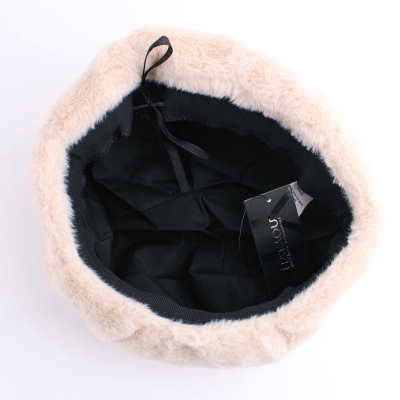 Ladies' beret made of fluffy fabric HatYou CP4090, light beige