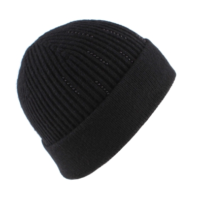 Ladies' Beaded Knitted Hat Granadilla JG5209, Black
