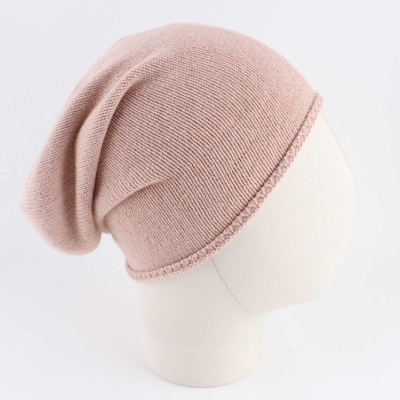 Плетена шапка със съдържание на вълна и кашмир Pulcra Cap, Пастелнорозово