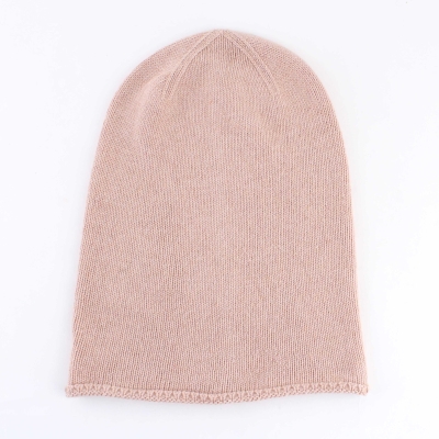 Плетена шапка със съдържание на вълна и кашмир Pulcra Cap, Пастелнорозово