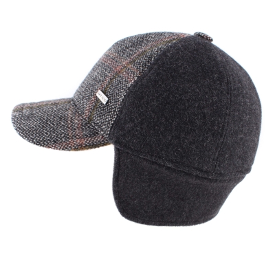 Мъжка вълнена бейзболна шапка с наушник HatYou CP3855, Сив