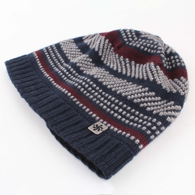 Men's knitted wool hat JG5173, Navy blue