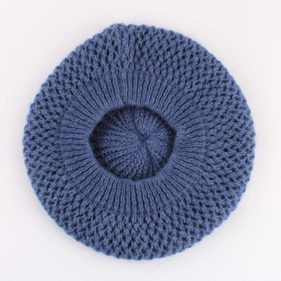 Ladies' knitted beret with mohair and wool Raffaello Bettini RB 1032, Blue