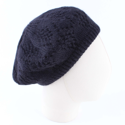 Ladies' knitted beret Raffaello Bettini RB 09/9796, Navy blue