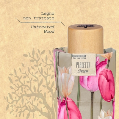 Дамски неавтоматичен чадър Perletti Green 19151, Бежов/Лалета