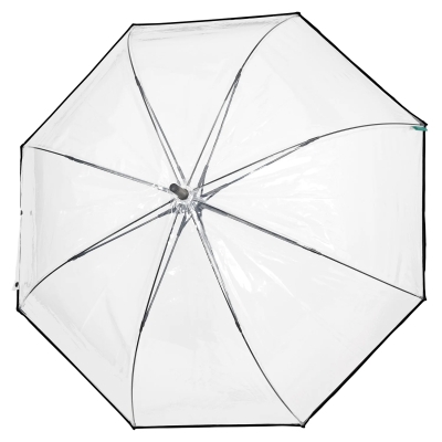 Дамски прозрачен автоматичен голф чадър Perletti Time 26387, Прозрачен/Черен кант