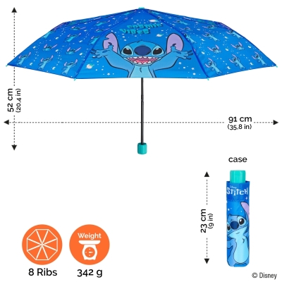 Kid's folding umbrella Perletti Stitch 75427, Blue