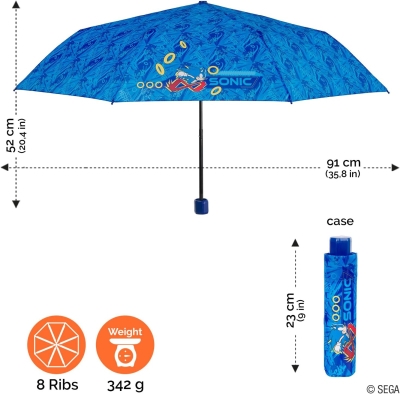 Kid's folding umbrella Perletti Sonic 75507, Blue