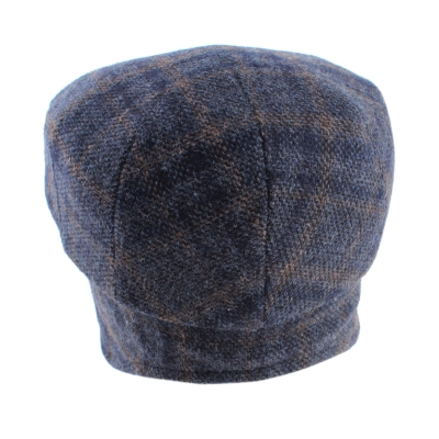 Мъжки зимен каскет с наушник HatYou CP4241, Каре в тъмносиньо и бежово