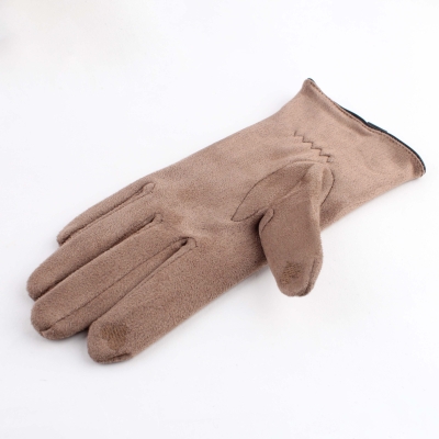 Дамски ръкавици  от плат HatYou GL1204, Бежово-сив