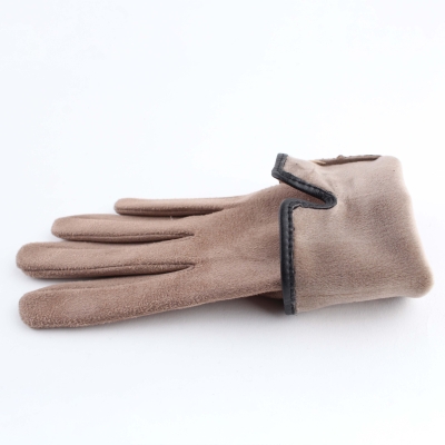 Дамски ръкавици  от плат HatYou GL1204, Бежово-сив