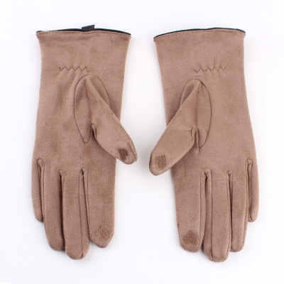 Дамски ръкавици  от плат HatYou GL1204, Бежово-сив