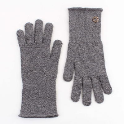 Дамски плетени ръкавици с лурекс Granadilla JG5259A, Тъмносив