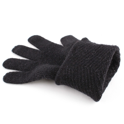 Дамски плетени ръкавици с лурекс Granadilla JG5259A, Черен