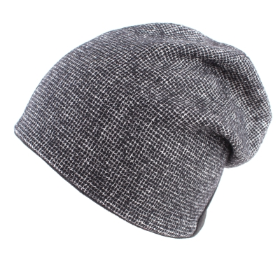 Мъжка зимна шапка от вълна и лен HatYou CP3041, Черен меланж