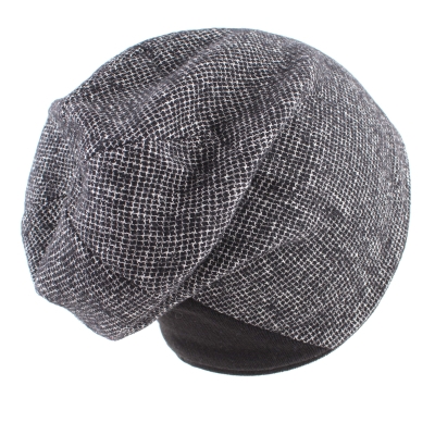 Мъжка зимна шапка от вълна и лен HatYou CP3041, Черен меланж