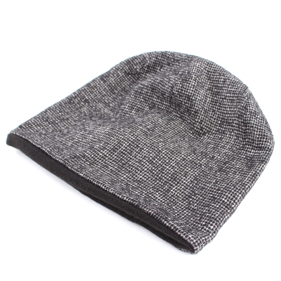 Мъжка зимна шапка от вълна и лен HatYou CP3041, Черен меланж