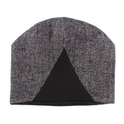 Мъжка зимна шапка от вълна и лен HatYou CP3041, Черен меланж