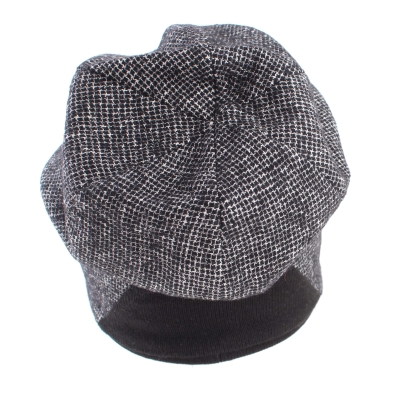 Мъжка зимна шапка от вълна и лен HatYou CP3041, Черен меланж