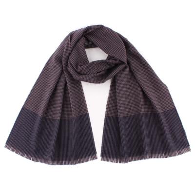 Фин вълнен шал Ma.Al.Bi. MAB517 302/5, 37x180 см, Пепит тъмносиньо и бежово