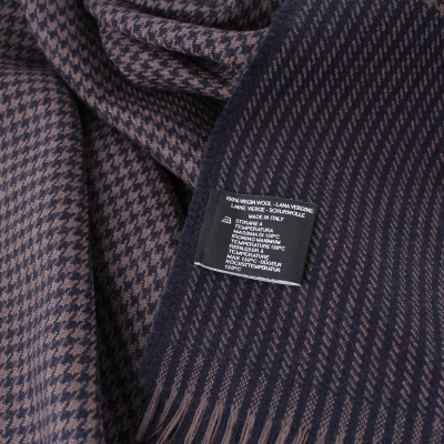 Фин вълнен шал Ma.Al.Bi. MAB517 302/5, 37x180 см, Пепит тъмносиньо и бежово