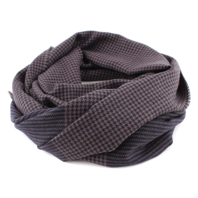 Фин вълнен шал Ma.Al.Bi. MAB517 302/5, 37x180 см, Пепит тъмносиньо и бежово