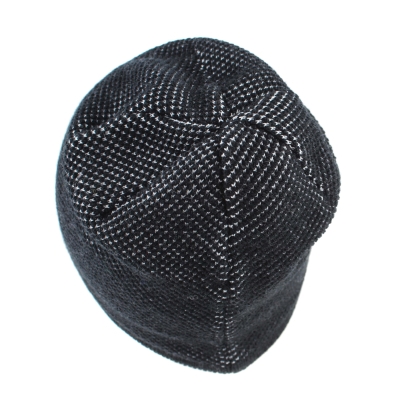 Мъжка зимна шапка с вълна JG5179, Черно-бял