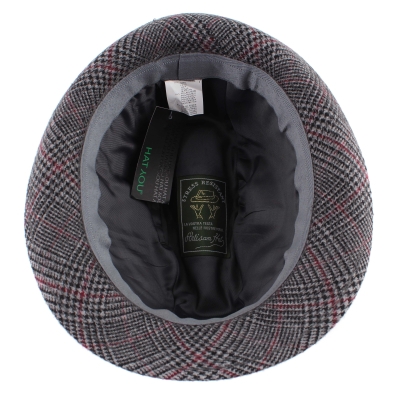 Мъжка зимна шапка Fedora HatYou CP0921, Пепит в сиво и бордо