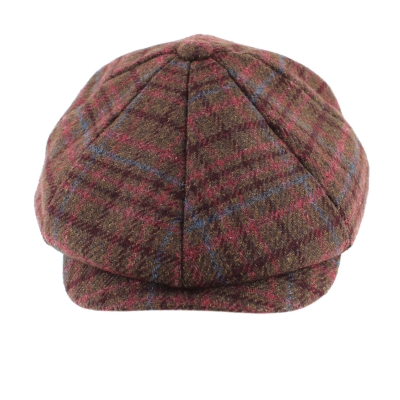 Мъжки вълнен каскет HatYou CP4036, Каре в кафяво, бордо и синьо