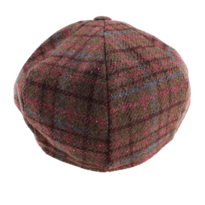 Мъжки вълнен каскет HatYou CP4036, Каре в кафяво, бордо и синьо