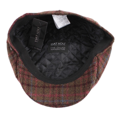 Мъжки вълнен каскет HatYou CP4036, Каре в кафяво, бордо и синьо