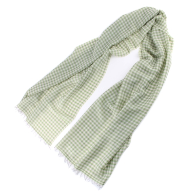 Голям фин шал от вълна и памук Pulcra Eliza, 59х200 см, Зелен