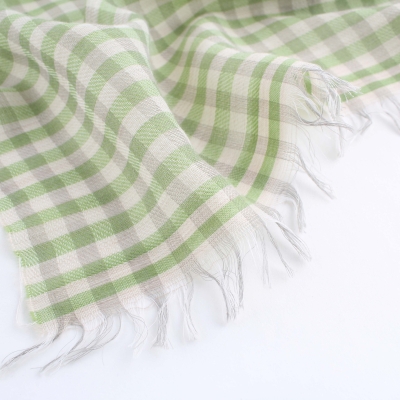 Голям фин шал от вълна и памук Pulcra Eliza, 59х200 см, Зелен