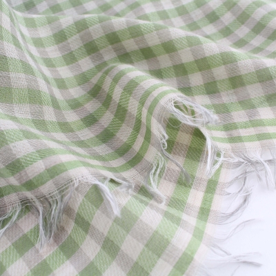 Голям фин шал от вълна и памук Pulcra Eliza, 59х200 см, Зелен