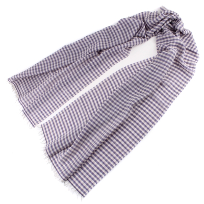 Голям фин шал от вълна и памук Pulcra Eliza, 59х200 см, Лилав