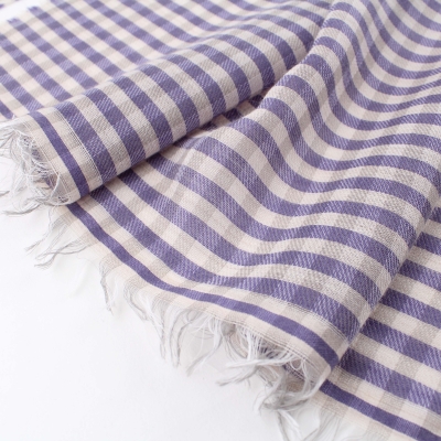 Голям фин шал от вълна и памук Pulcra Eliza, 59х200 см, Лилав