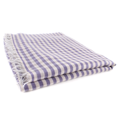 Голям фин шал от вълна и памук Pulcra Eliza, 59х200 см, Лилав