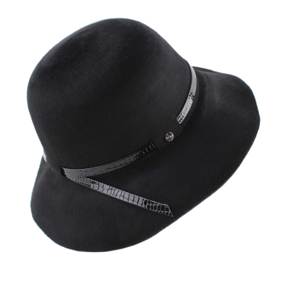 Ladies' Wide-Brim Felt Hat HatYou CF0278, Black