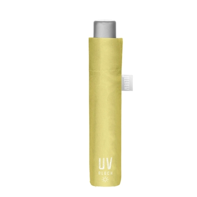 Дамски неавтоматичен чадър Extra Slim чадър с UV50 защита Perletti Time 26409, Пастелно жълт