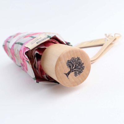 Дамски неавтоматичен чадър Perletti Green 19151, Бежов/Лалета