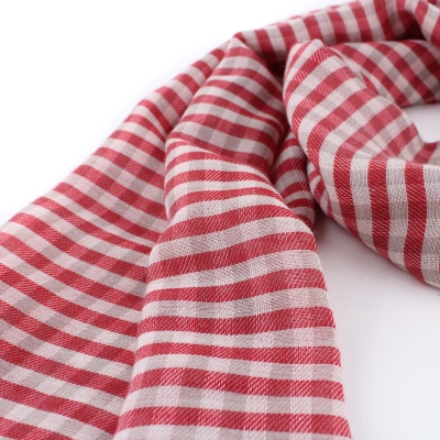 Голям фин шал от вълна и памук Pulcra Eliza, 59х200 см, Червен