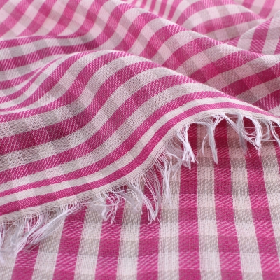 Голям фин шал от вълна и памук Pulcra Eliza, 59х200 см, Цикламен