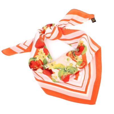 Дамски копринен шал Ma.Al.Bi. MAB695/100/1, 90х90 см, Оранжев