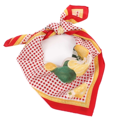 Дамски копринен шал Ma.Al.Bi. MAB695/101/2, 90x90 см, Червен