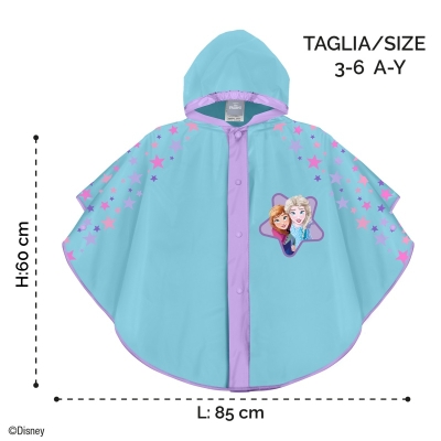 Rain Poncho Perletti Kids Frozen 99163, Light Blue